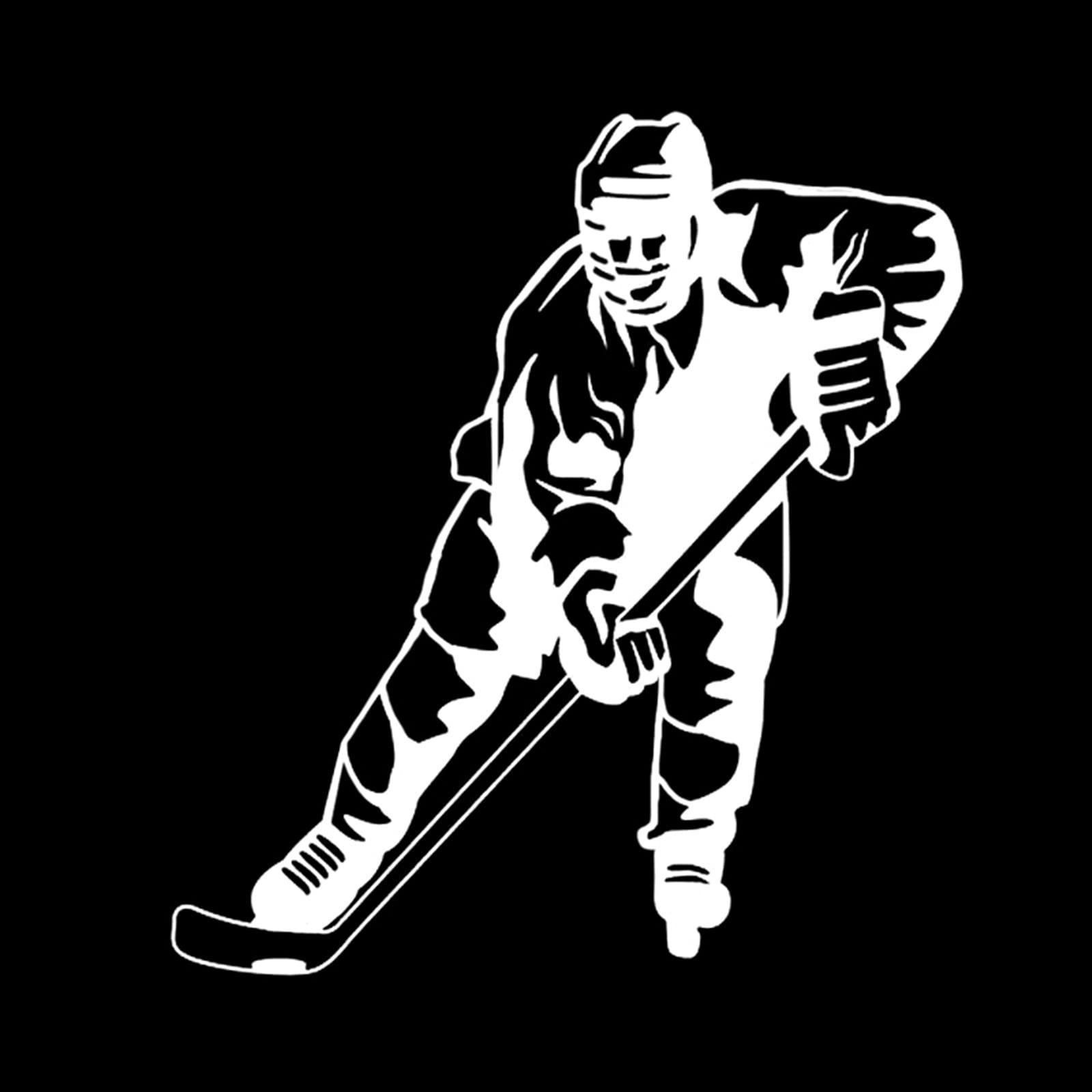 Autoaufkleber Auto-Hockey-Spieler-Dekor-Silhouette, Vinyl, Sonnenschutz, Anti-UV, Reflektierende Aufkleber PVC Aufkleber(Silver) von LIVZFRLZ