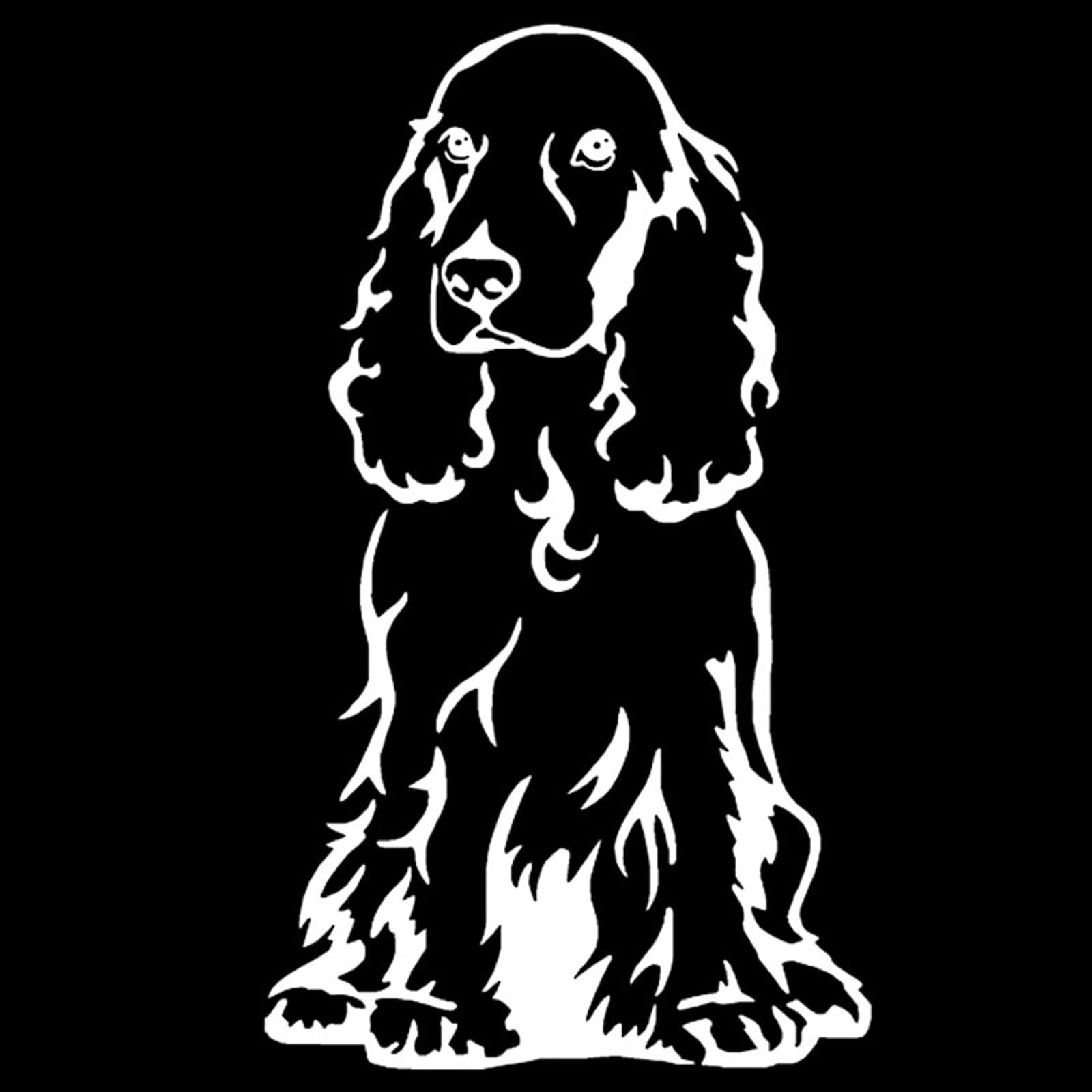 Autoaufkleber Auto Spaniel Hund Vinyl Sonnenschutz Aufkleber Auto Styling LKW Dekoration Aufkleber PVC Aufkleber(Silver) von LIVZFRLZ