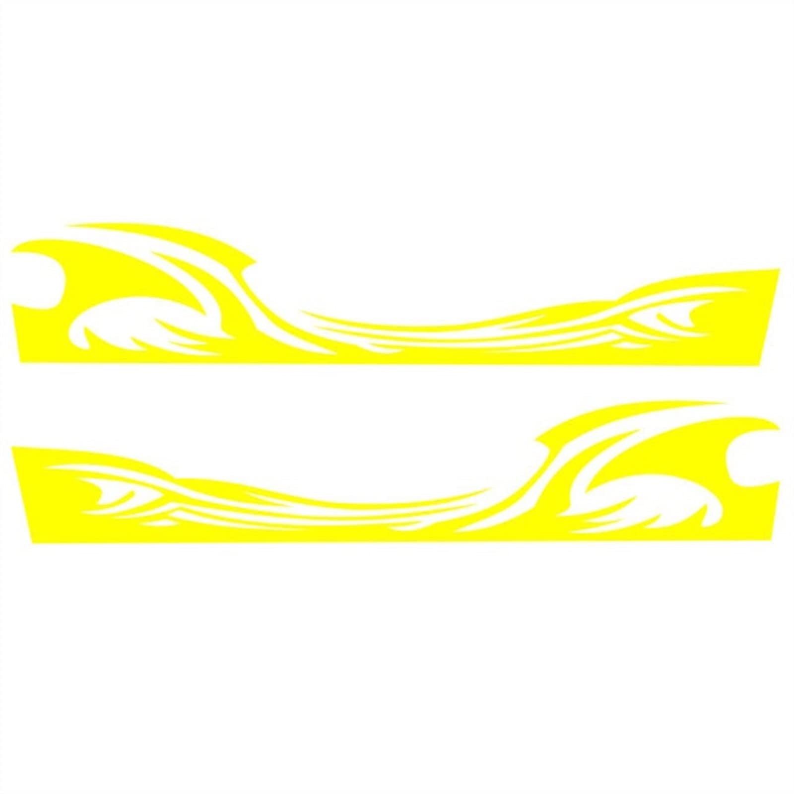 Autoaufkleber Flamme Elemental Totem Aufkleber Racing Streifen Tattoo Vinyl DIY Modellierung Schmuck Tür Taille Linie PVC Aufkleber(Yellow,M 195X30cm) von LIVZFRLZ