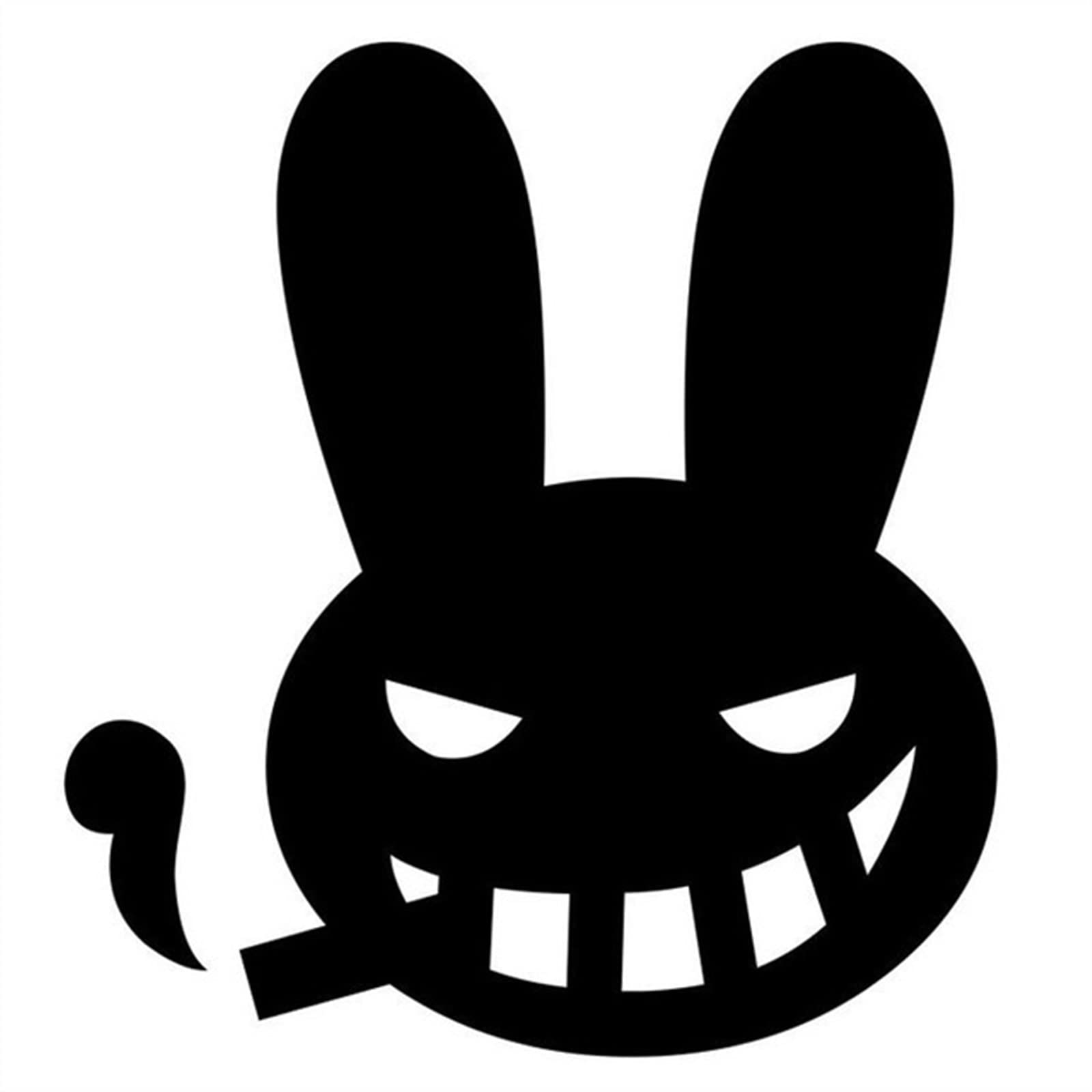 Autoaufkleber Fun Smoking Bunny Rabbit Wasserdichter PVC-Styling-Heckrennen-Fenster-Autoaufkleber PVC Aufkleber(Black) von LIVZFRLZ