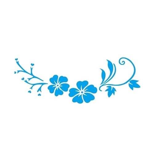 Autoaufkleber Hula Graphical Modeling Schmuck Tür Blume SUV Motorabdeckung Vinyl Aufkleber Aufkleber PVC Aufkleber(Blue,L60X23CM) von LIVZFRLZ