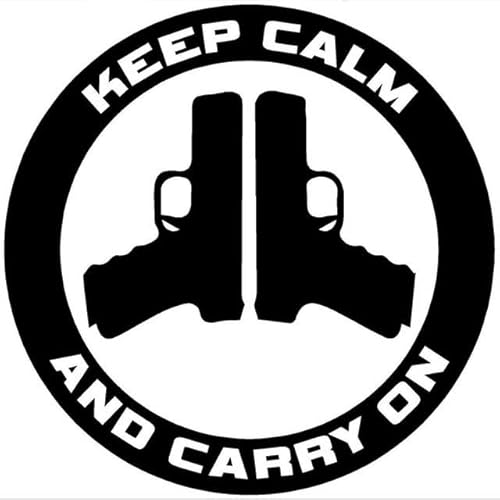 Autoaufkleber Keep Calm and Carry On – Gun Control-Aufkleber, Reflektierendes Vinyl-Styling Für Cadillac-Aufkleber PVC Aufkleber(Black) von LIVZFRLZ