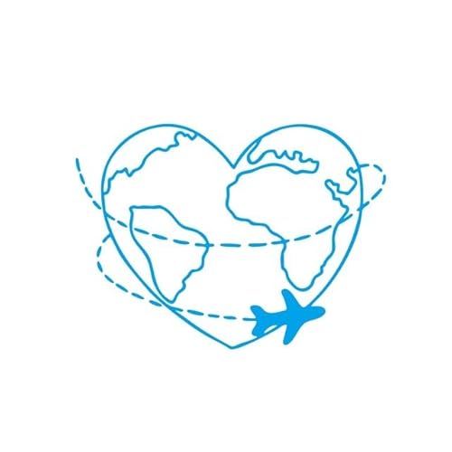 Autoaufkleber Love Plane Exploration Tour Graphics DIY RV Truck Vinyl-Haubentür-Taillenlinien-Aufkleber PVC Aufkleber(Blue,M 30CM) von LIVZFRLZ