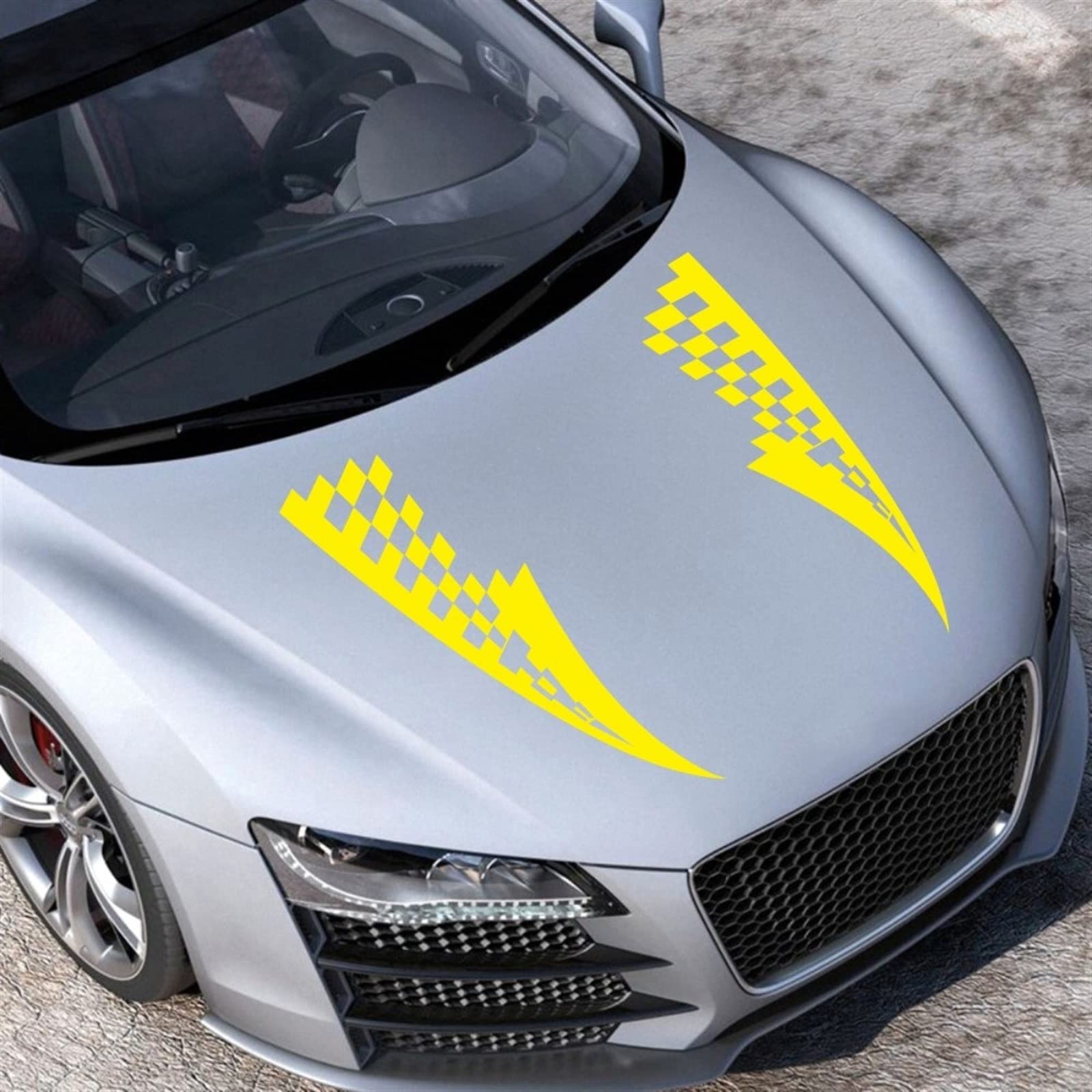 Autoaufkleber Motorhaube über Aufkleber Vinylfolie Autorennen Sport Styling Aufkleber Alle Modelle Autos PVC Aufkleber(Wit) von LIVZFRLZ