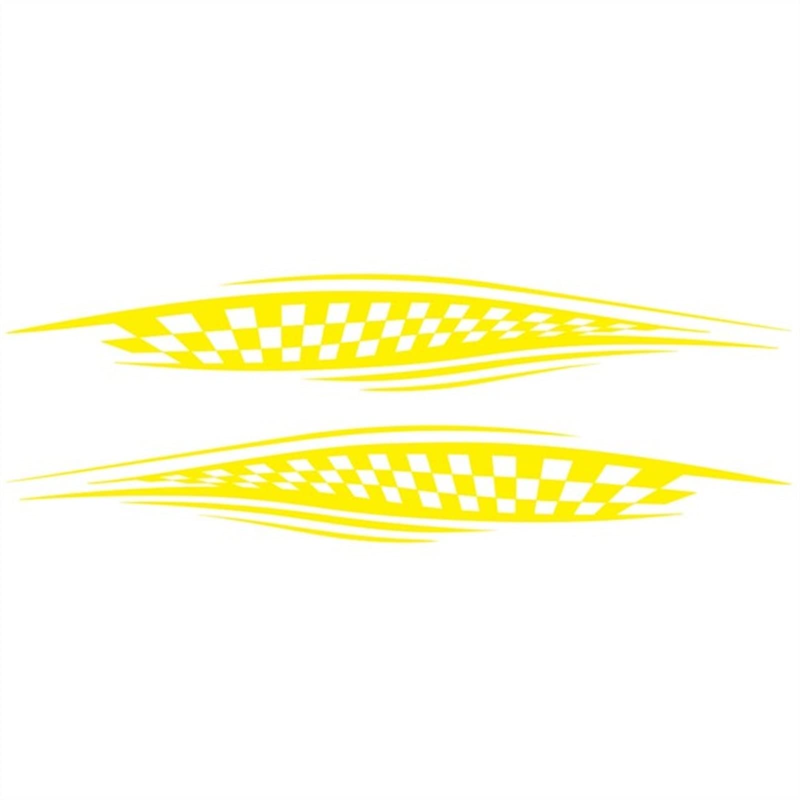 Autoaufkleber Motorsport Grid Totem Modified Sticker Stripe Verzierung Interessante seitliche Vinyl-Aufkleber PVC Aufkleber(Yellow) von LIVZFRLZ