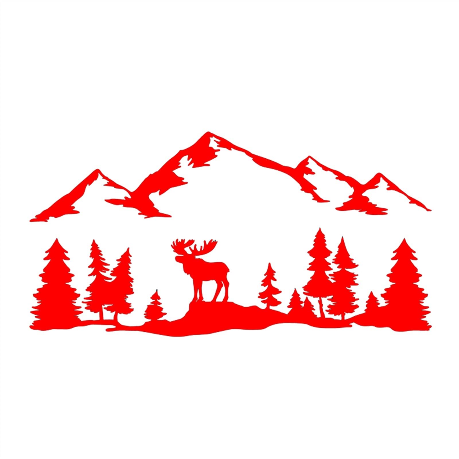 Autoaufkleber Offroad Moose Trees Decals Zubehör Abdeckung Kratzer wasserdichte PVC-Aufkleber 43 cm X 22 cm PVC Aufkleber(Rojo,43cmx22cm) von LIVZFRLZ