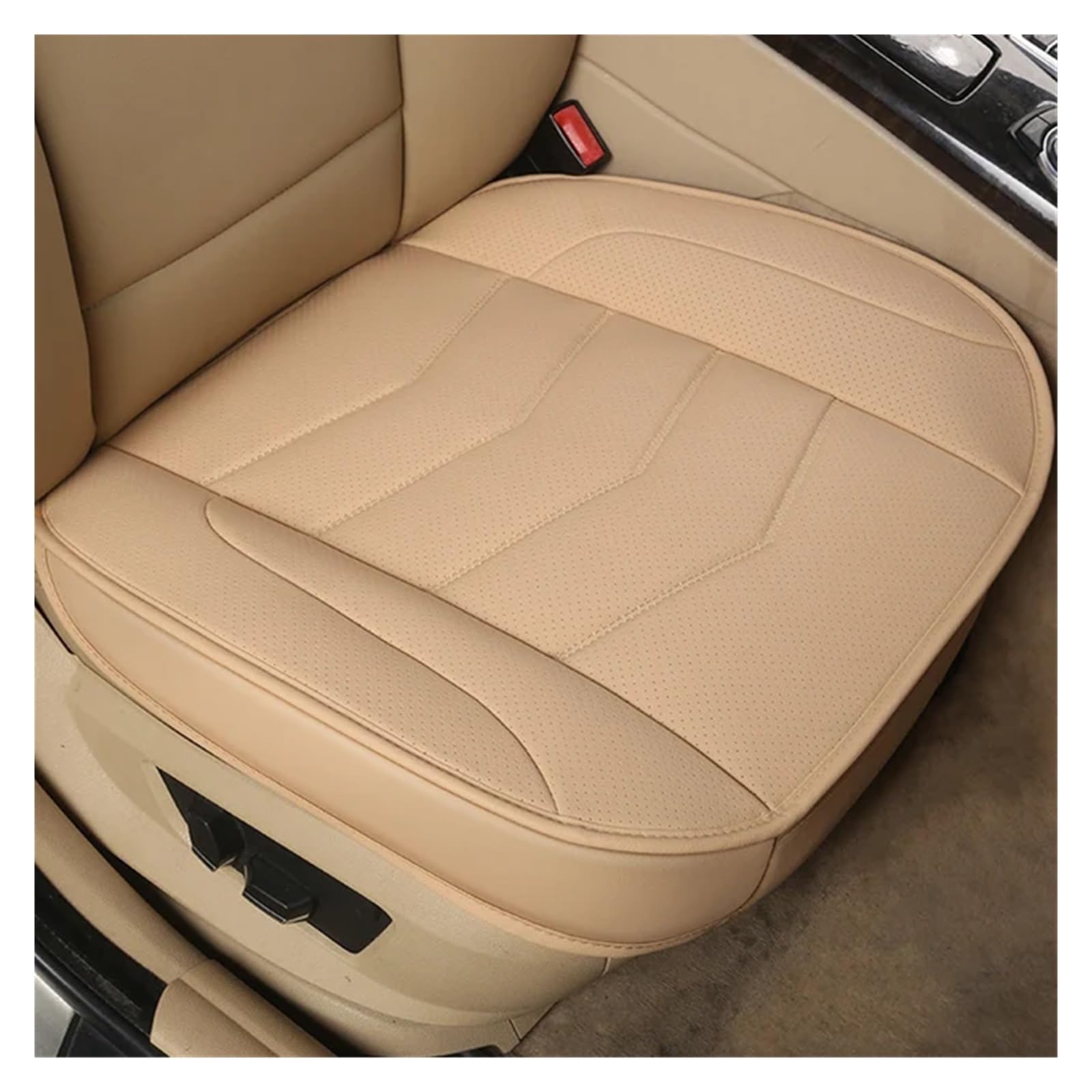 LIYIANWAN tianwandong Autositzbezüge PU-Leder-Sitzbezug Vier Jahreszeiten Automobilbezüge Kissen Auto-Innenausstattung Mattenschutz(Beige 1pcs Front) von LIYIANWAN