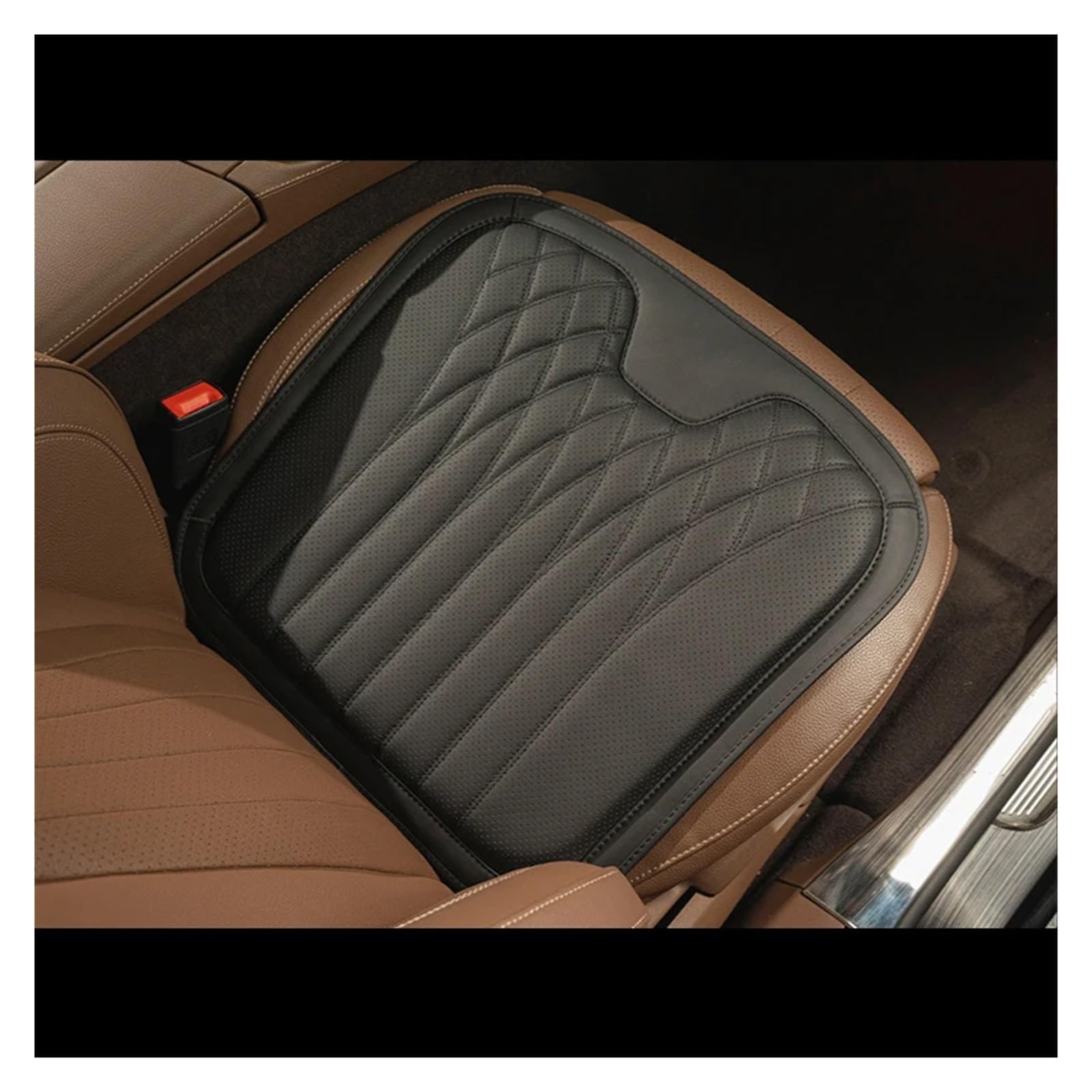 LIYIANWAN tianwandong Autositzkissen Lendenwirbelstütze Integrierter Sitz Sommerkühlkissen Leder Fahrersitz Autositz Taillenstütze Rückenkissen(Seat mat orange) von LIYIANWAN