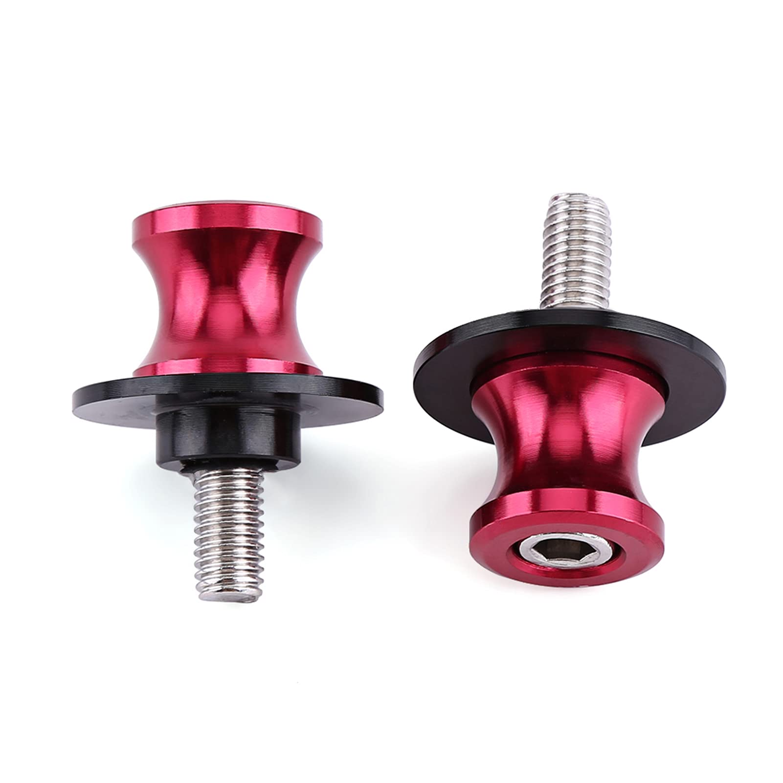 LIYJTK 2PCS Motorrad CNC Hinten Stehen Schwinge Spule Sliders Stehen Schwinge Spulen Universal Reparatur Zubehör 6/8/10mm (8mm Rojo) von LIYJTK