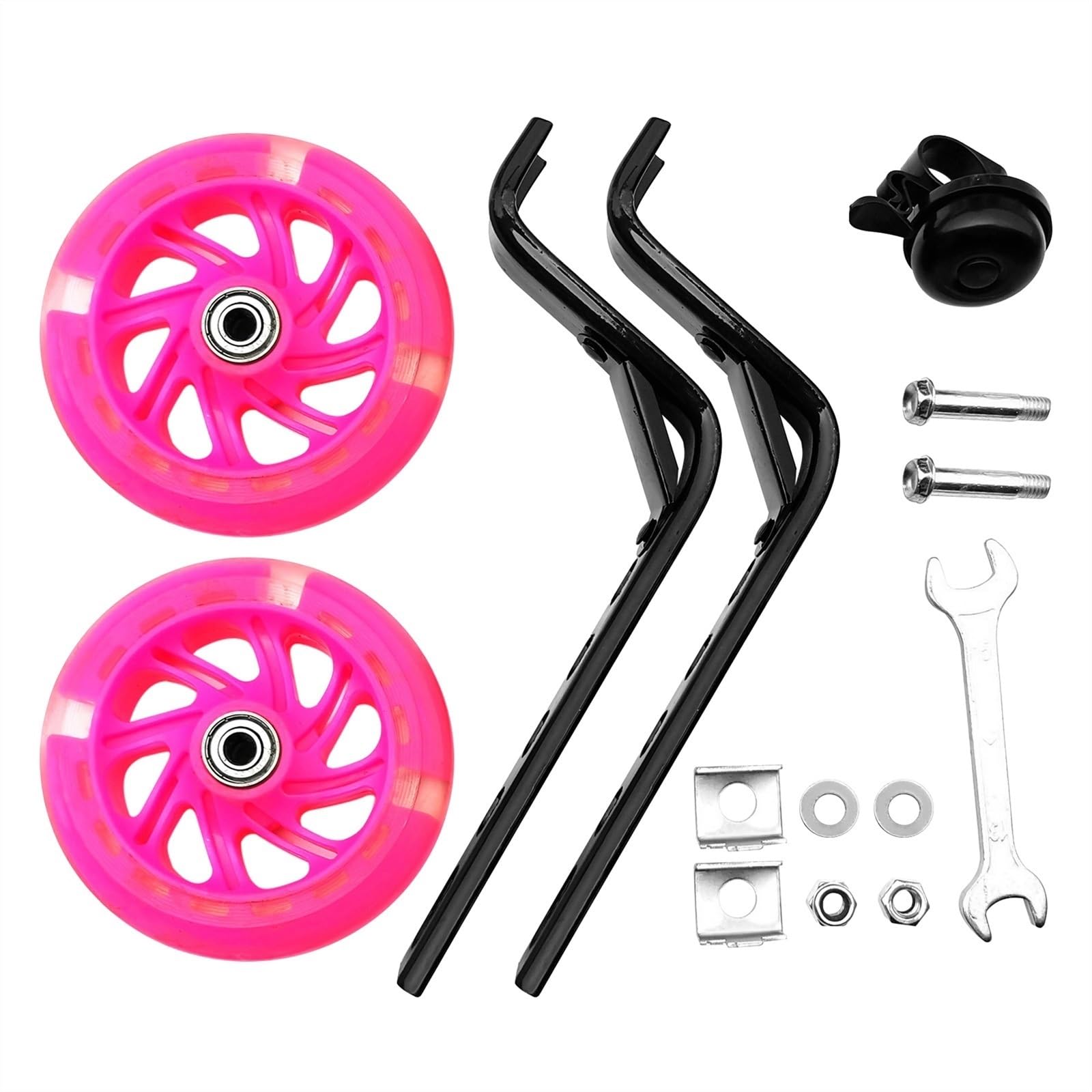 Kinderfahrrä Der StüTzräDer Fahrrad-Stützrad, Fahrrad-Stabilisator, robust, for Lernen, verstellbar, for Kinder, leuchtet lautlos, 12 bis 20 Zoll Unterstützung. Verbesserung der Sicherheit(Pink) von LIZHAYG