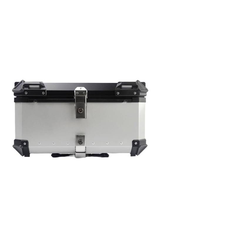 LIZHAYG Topcase Motorrad 55L 65L 80L Universal Motorrad Heckgepäck Kofferraum Lagerung Moto Top Case Box Wasserdicht Helm Schlüsselschloss Heck Toolbox Aluminium(65L A Silver) von LIZHAYG