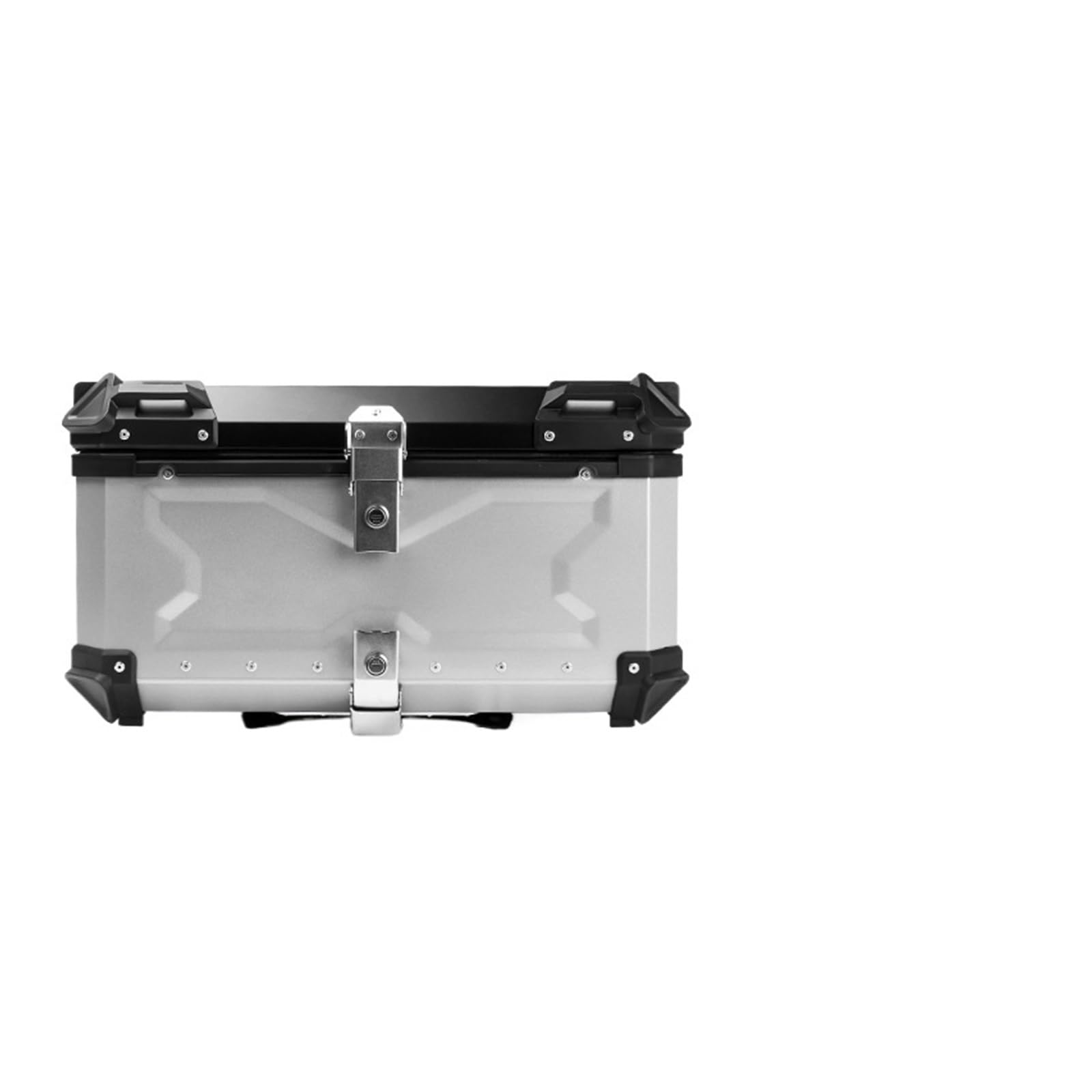 LIZHAYG Topcase Motorrad 55L 65L 80L Universal Motorrad Heckgepäck Kofferraum Lagerung Moto Top Case Box Wasserdicht Helm Schlüsselschloss Heck Toolbox Aluminium(80L B Silver) von LIZHAYG