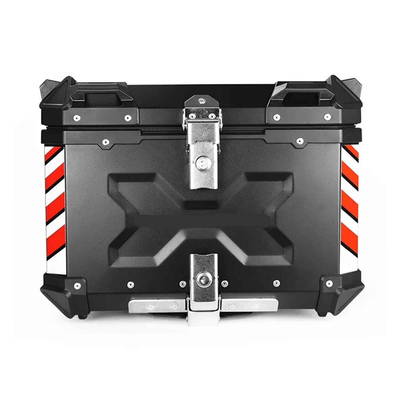 LIZHAYG Topcase Motorrad 55L Schwarz X Design Heckbox Aluminium Topcase Größerer Motorradkoffer(Black) von LIZHAYG