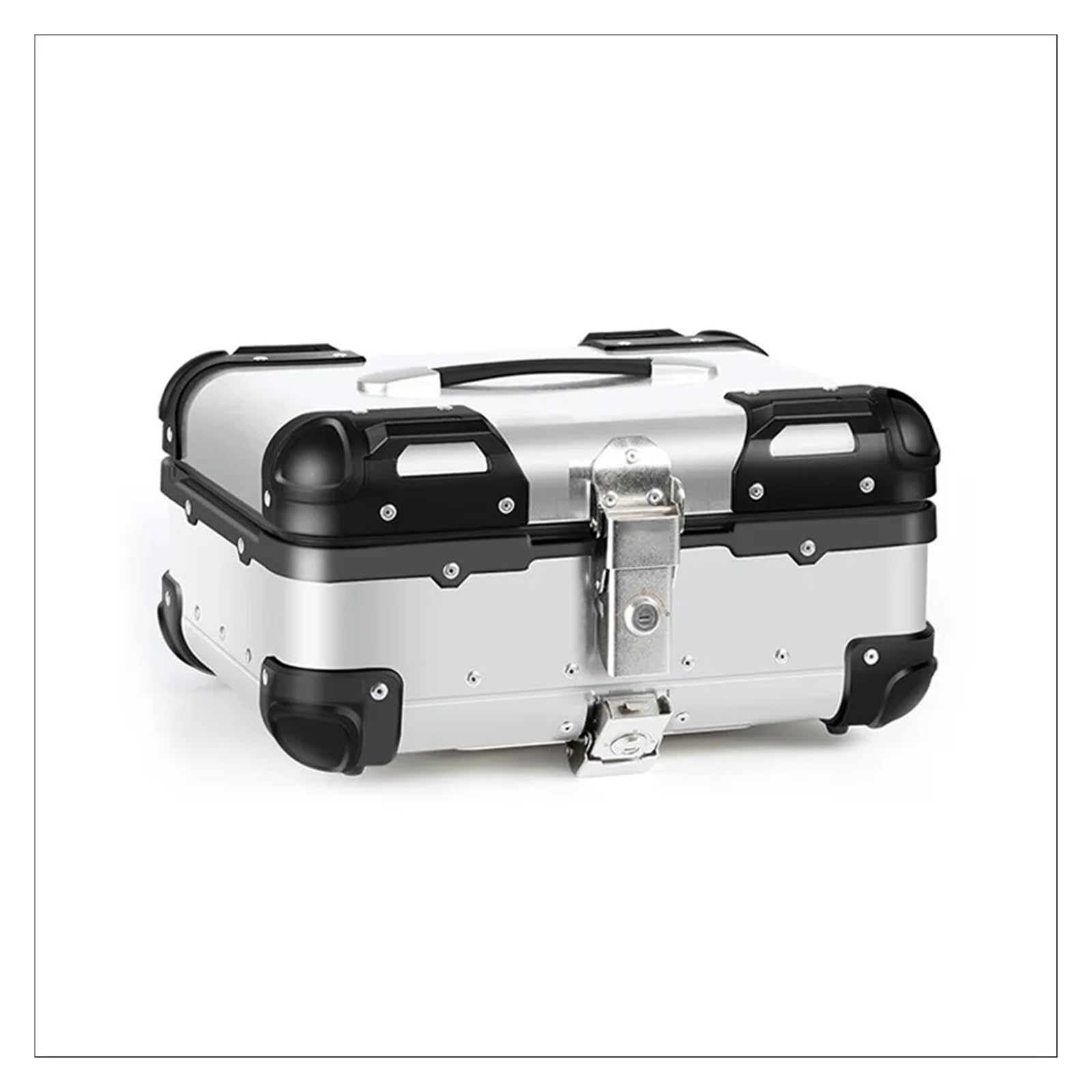 LIZHAYG Topcase Motorrad Motorrad-Kofferraum-Heck-Laggen-Box Aufbewahrungsbox Helm Topcasehalter Schloss Aluminium Toolbox Moto Topbox Moto Zubehör(Round Corner 22L) von LIZHAYG