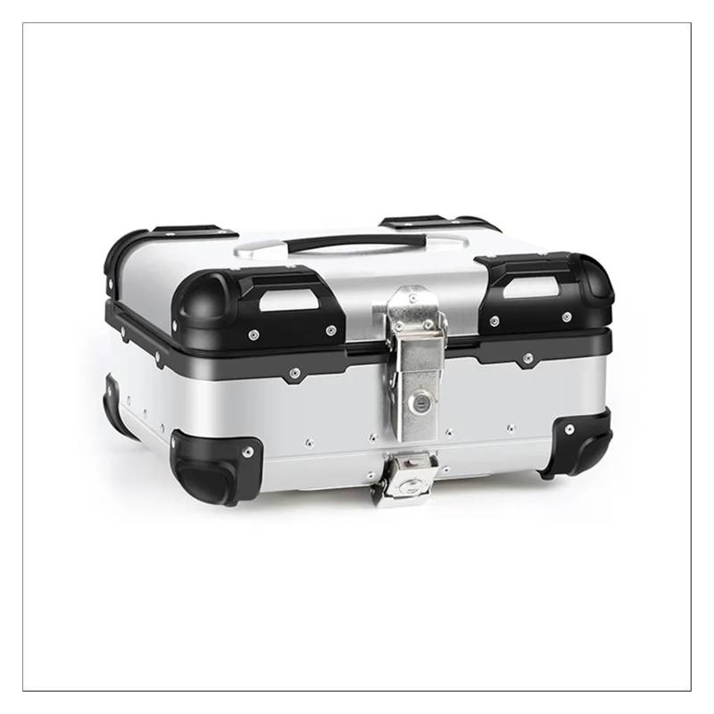 LIZHAYG Topcase Motorrad Motorrad-Kofferraum-Heck-Laggen-Box Aufbewahrungsbox Helm Topcasehalter Schloss Aluminium Toolbox Moto Topbox Moto Zubehör(Round Corner 22L) von LIZHAYG