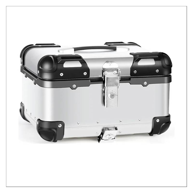 LIZHAYG Topcase Motorrad Motorrad-Kofferraum-Heck-Laggen-Box Aufbewahrungsbox Helm Topcasehalter Schloss Aluminium Toolbox Moto Topbox Moto Zubehör(Round Corner 35L-01) von LIZHAYG