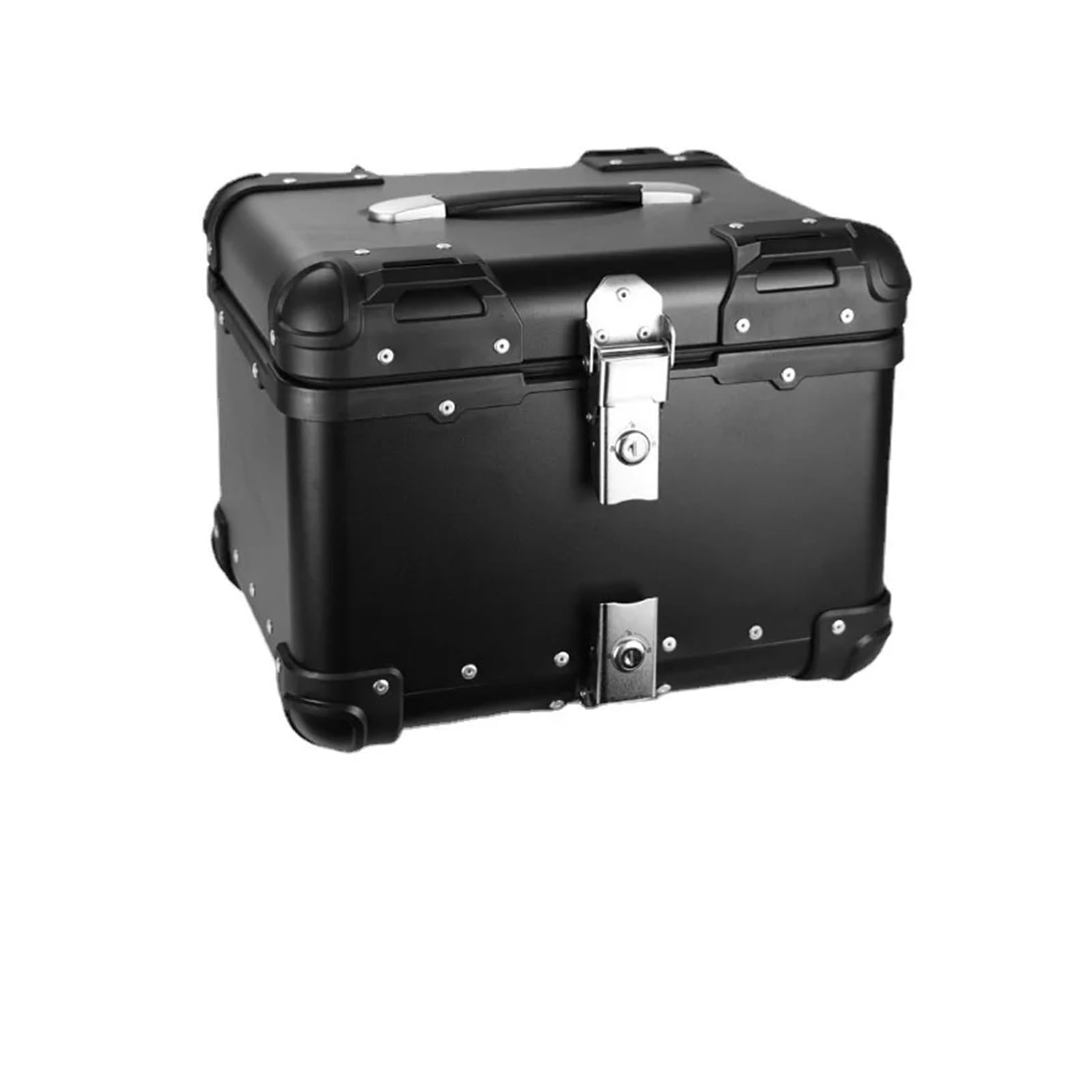 LIZHAYG Topcase Motorrad Motorrad-Kofferraum-Heck-Laggen-Box Aufbewahrungsbox Helm Topcasehalter Schloss Aluminium Toolbox Moto Topbox Moto Zubehör(Round Corner 45L) von LIZHAYG