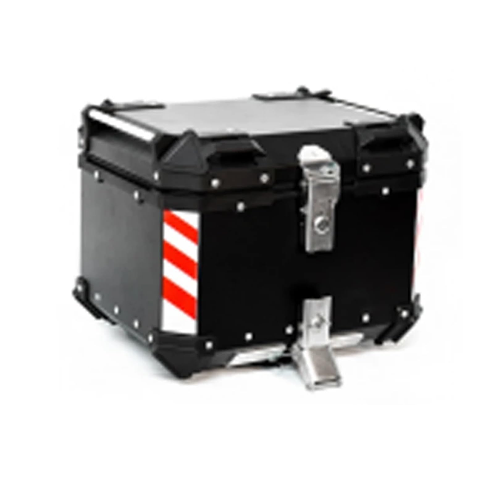 LIZHAYG Topcase Motorrad Motorrad-Kofferraum-Heck-Laggen-Box Aufbewahrungsbox Helm Topcasehalter Schloss Aluminium Toolbox Moto Topbox Moto Zubehör(Square Corner 45L) von LIZHAYG