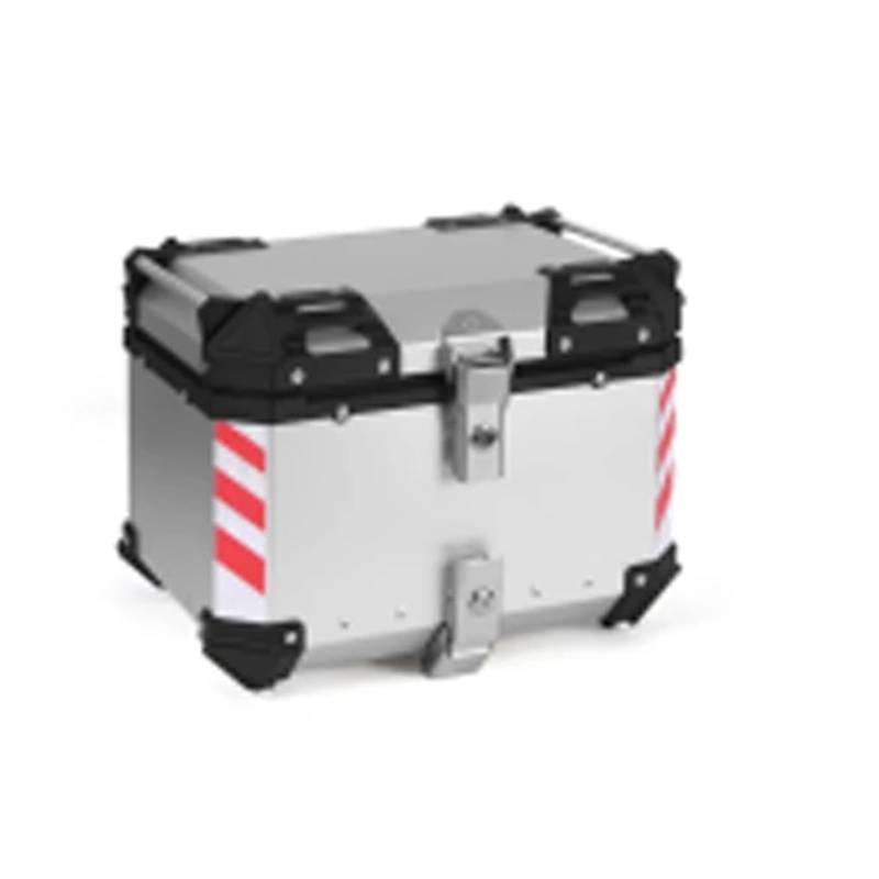 LIZHAYG Topcase Motorrad Motorrad-Kofferraum-Heck-Laggen-Box Aufbewahrungsbox Helm Topcasehalter Schloss Aluminium Toolbox Moto Topbox Moto Zubehör(Square Corner 45L-02) von LIZHAYG