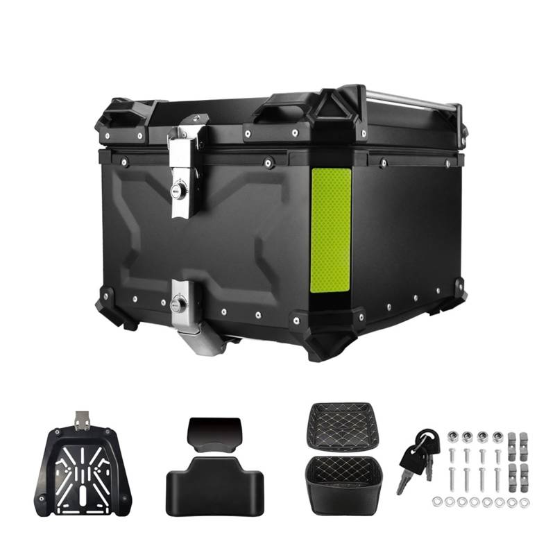 LIZHAYG Topcase Motorrad Motorrad Schwanz Box Stamm 55L Universal Top Schwanz Hinten Gepäck Werkzeug Fällen Toolbox(45L Black) von LIZHAYG