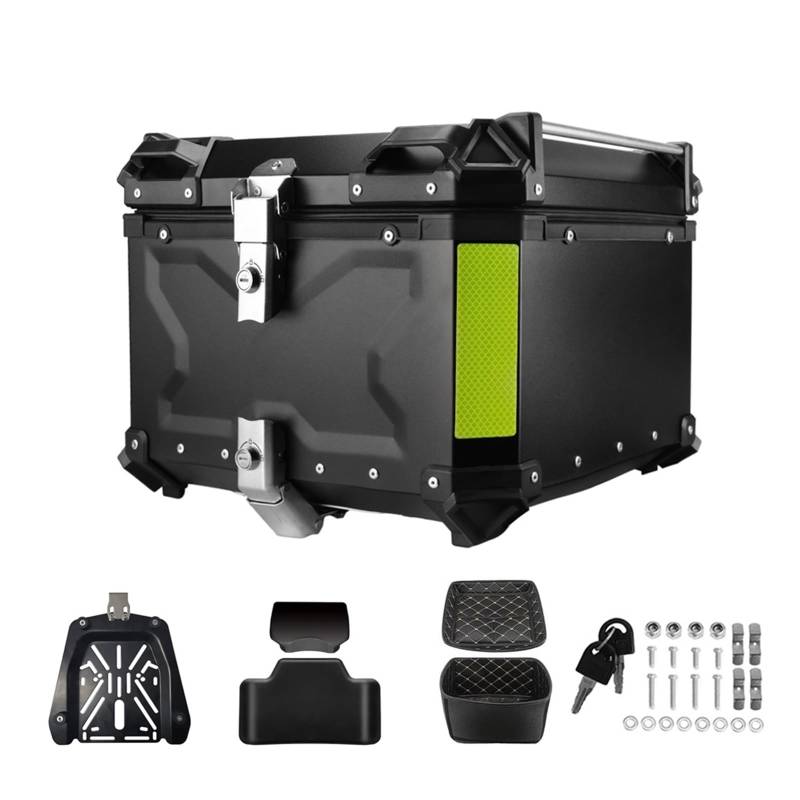 LIZHAYG Topcase Motorrad Motorrad Schwanz Box Stamm 55L Universal Top Schwanz Hinten Gepäck Werkzeug Fällen Toolbox(55L Black von LIZHAYG