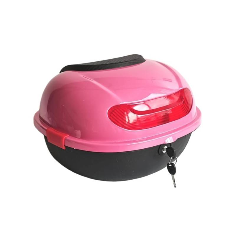 LIZHAYG Topcase Motorrad Motorrad-Touren-Heckbox, vergrößerte Kapazität, Sicherheits-Scooter-Kofferraum, Gepäckaufbewahrungskoffer mit Top-Lock und weicher Rückenlehne(Dark pink) von LIZHAYG