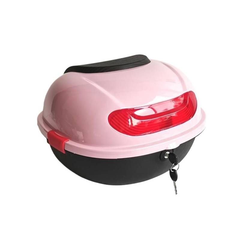 LIZHAYG Topcase Motorrad Motorrad-Touren-Heckbox, vergrößerte Kapazität, Sicherheits-Scooter-Kofferraum, Gepäckaufbewahrungskoffer mit Top-Lock und weicher Rückenlehne(Pink) von LIZHAYG