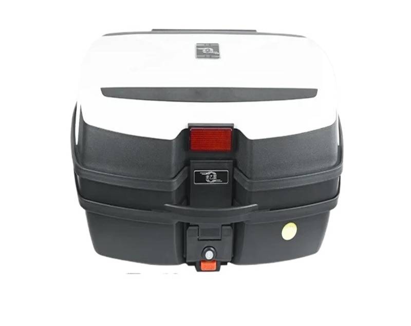 LIZHAYG Topcase Motorrad Motorradkofferraum, 45 l, universeller Kofferraum for Elektrofahrzeuge, verdickter Kofferraum mit großer Kapazität(White) von LIZHAYG