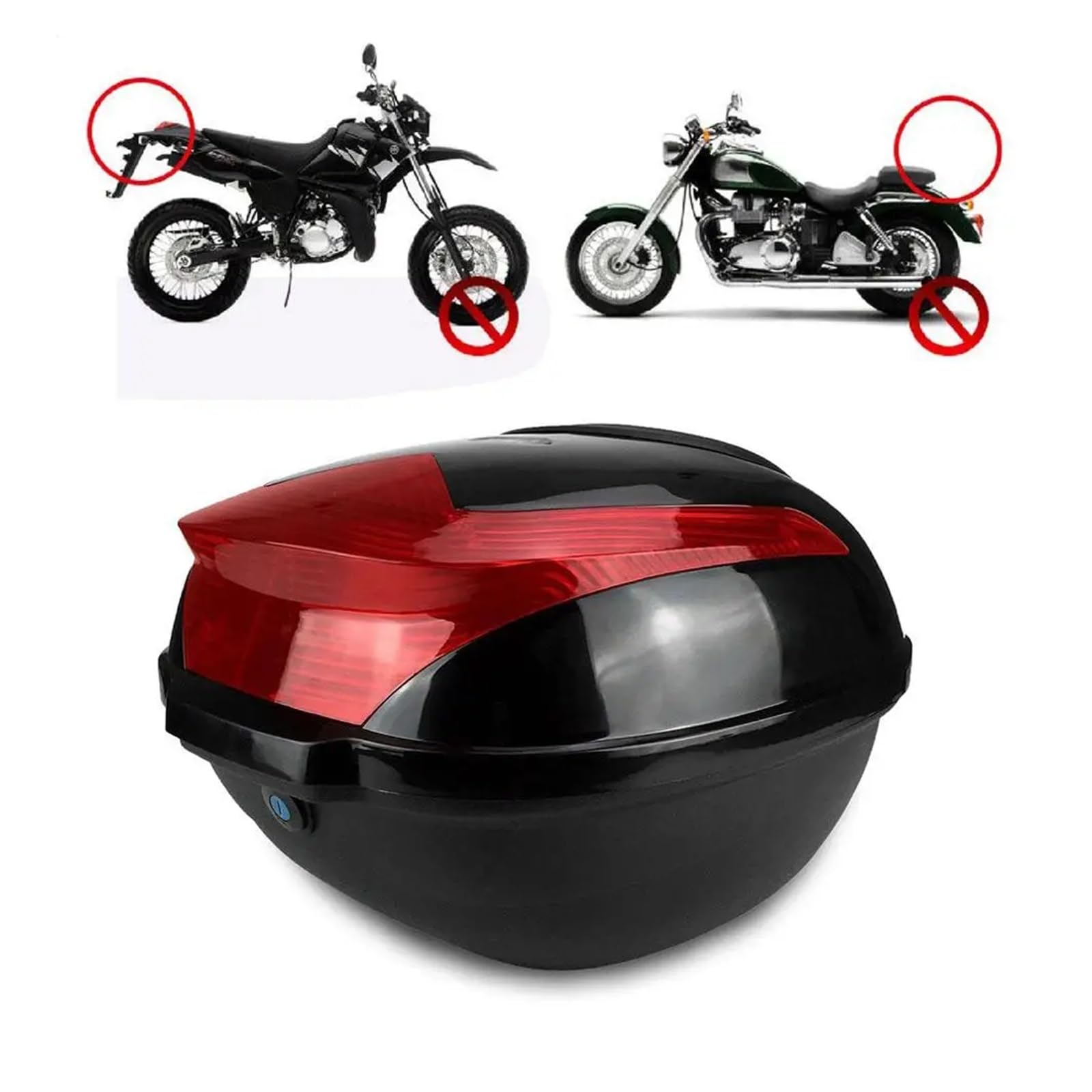 LIZHAYG Topcase Motorrad Topcase for den Kofferraum eines Elektrofahrrads, große Kapazität, stoßfestes Heckgehäuse for Motorräder mit Sicherheitsschloss, Autozubehör(Black) von LIZHAYG