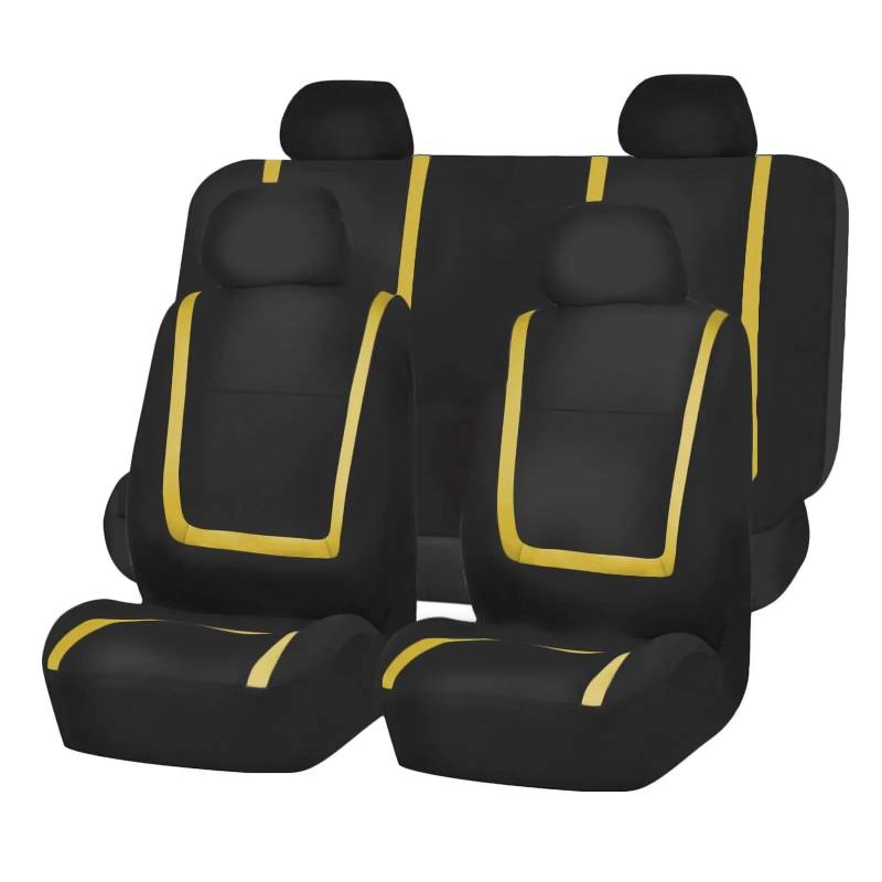 LIZHAYG Universal SitzbezüGe FüR Auto Autositzbezüge aus Stoff. Autositzschutzbezüge(ZT02-5Seats-yellow) von LIZHAYG