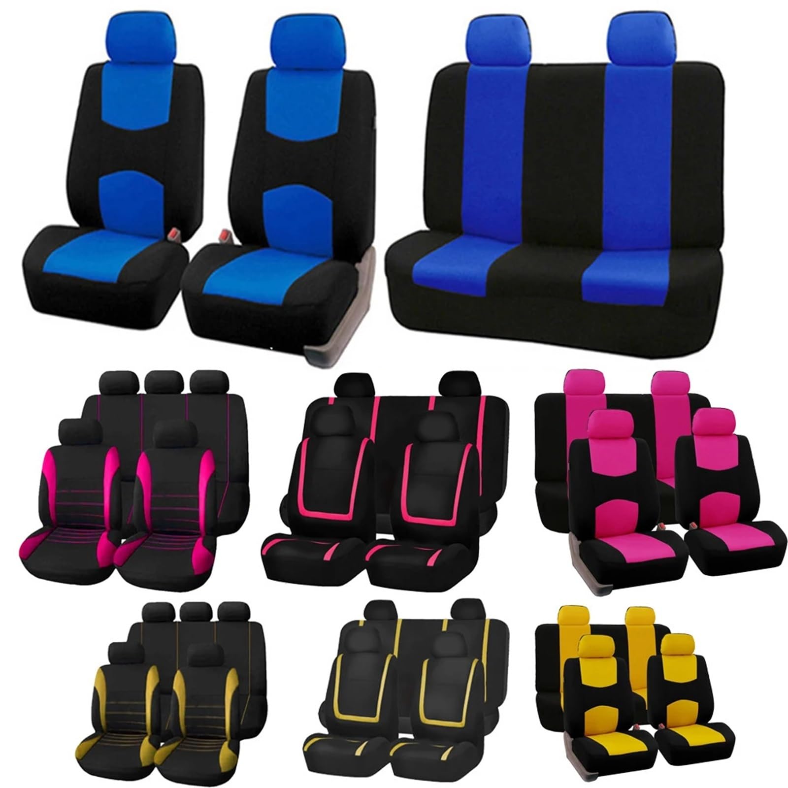 LIZHAYG Universal SitzbezüGe FüR Auto Autositzbezüge aus Stoff. Autositzschutzbezüge(ZT05-2Seats-red) von LIZHAYG