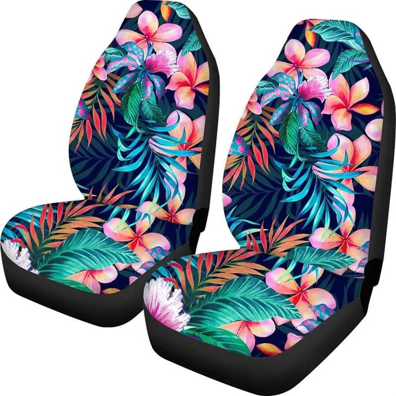 LIZHAYG Universal SitzbezüGe FüR Auto Autositzbezug-Set mit roten Blumen und Blumen, 2-teilig, hoch dehnbar, langlebig, Auto-Vordersitzkissen for Damen und Herren, passend for Fahrzeuge(11) von LIZHAYG