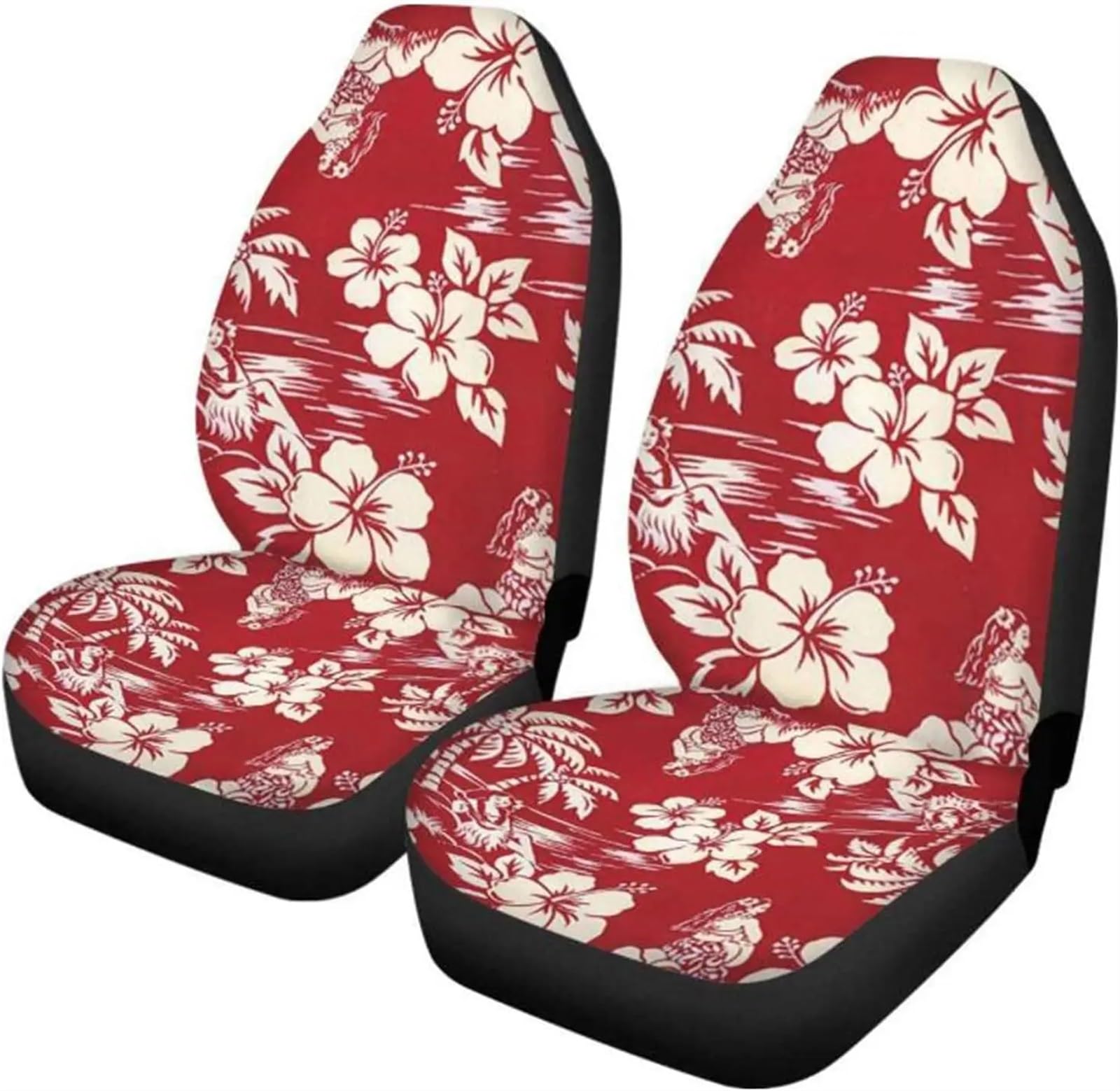 LIZHAYG Universal SitzbezüGe FüR Auto Autositzbezug-Set mit roten Blumen und Blumen, 2-teilig, hoch dehnbar, langlebig, Auto-Vordersitzkissen for Damen und Herren, passend for Fahrzeuge(A) von LIZHAYG