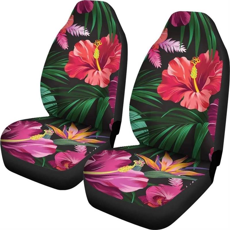 LIZHAYG Universal SitzbezüGe FüR Auto Autositzbezug-Set mit roten Blumen und Blumen, 2-teilig, hoch dehnbar, langlebig, Auto-Vordersitzkissen for Damen und Herren, passend for Fahrzeuge(F) von LIZHAYG