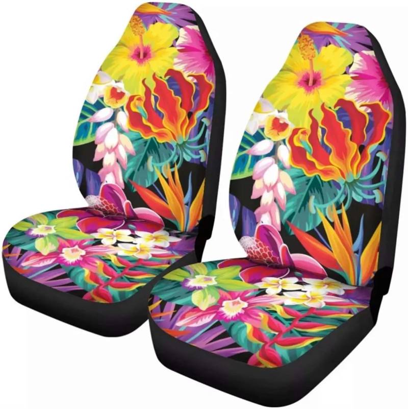 LIZHAYG Universal SitzbezüGe FüR Auto Autositzbezug-Set mit roten Blumen und Blumen, 2-teilig, hoch dehnbar, langlebig, Auto-Vordersitzkissen for Damen und Herren, passend for Fahrzeuge(H) von LIZHAYG