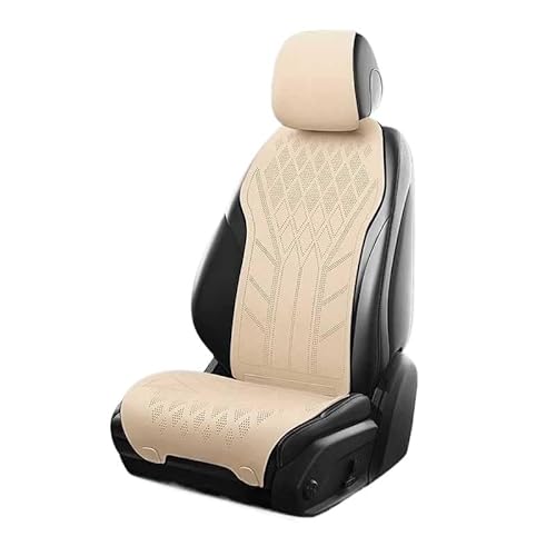 LIZHAYG Universal SitzbezüGe FüR Auto Autositzbezug aus Wildleder, ultradünn, atmungsaktiv, Sitzschutzbezug(Beige) von LIZHAYG