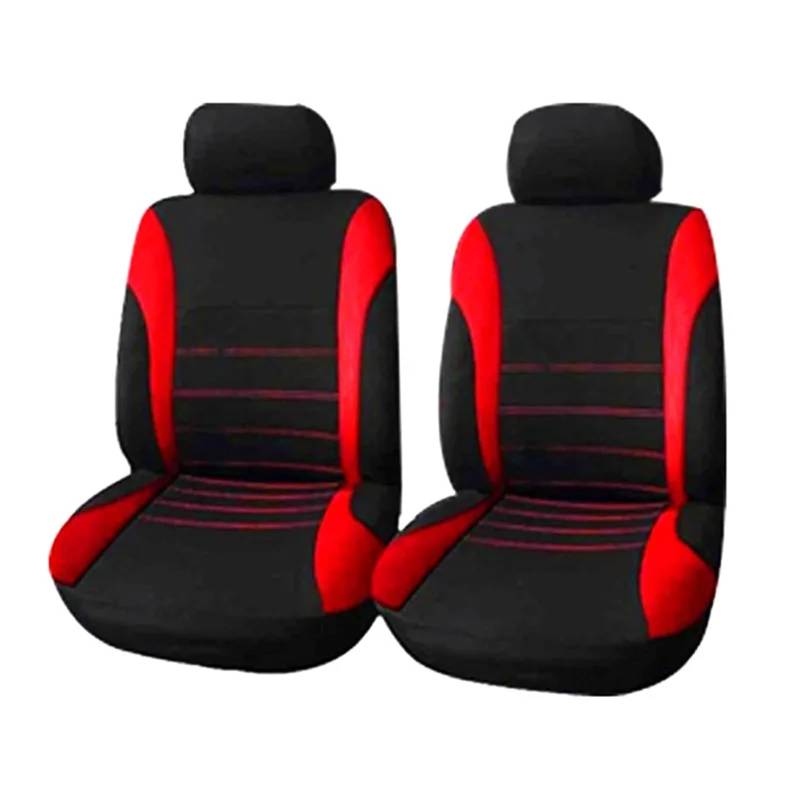 LIZHAYG Universal SitzbezüGe FüR Auto Autoteile Autositzbezug Polyestergewebe 2/4/9-teiliges Set Vierjahreszeiten-Universal-Autositzkissen vorne/hinten(2 seat red) von LIZHAYG