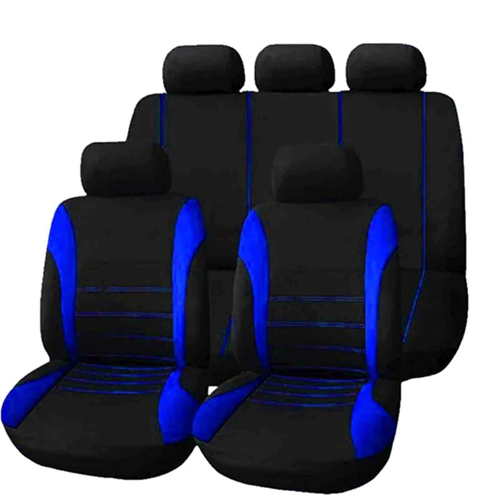 LIZHAYG Universal SitzbezüGe FüR Auto Autoteile Autositzbezug Polyestergewebe 2/4/9-teiliges Set Vierjahreszeiten-Universal-Autositzkissen vorne/hinten(5 seat Blue) von LIZHAYG