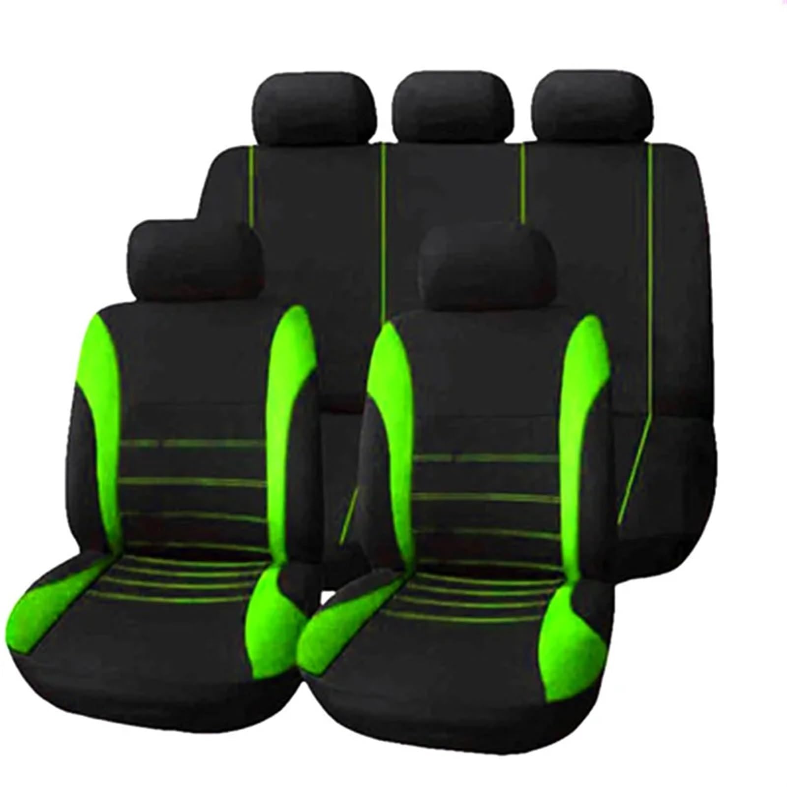 LIZHAYG Universal SitzbezüGe FüR Auto Autoteile Autositzbezug Polyestergewebe 2/4/9-teiliges Set Vierjahreszeiten-Universal-Autositzkissen vorne/hinten(5 seat Green) von LIZHAYG