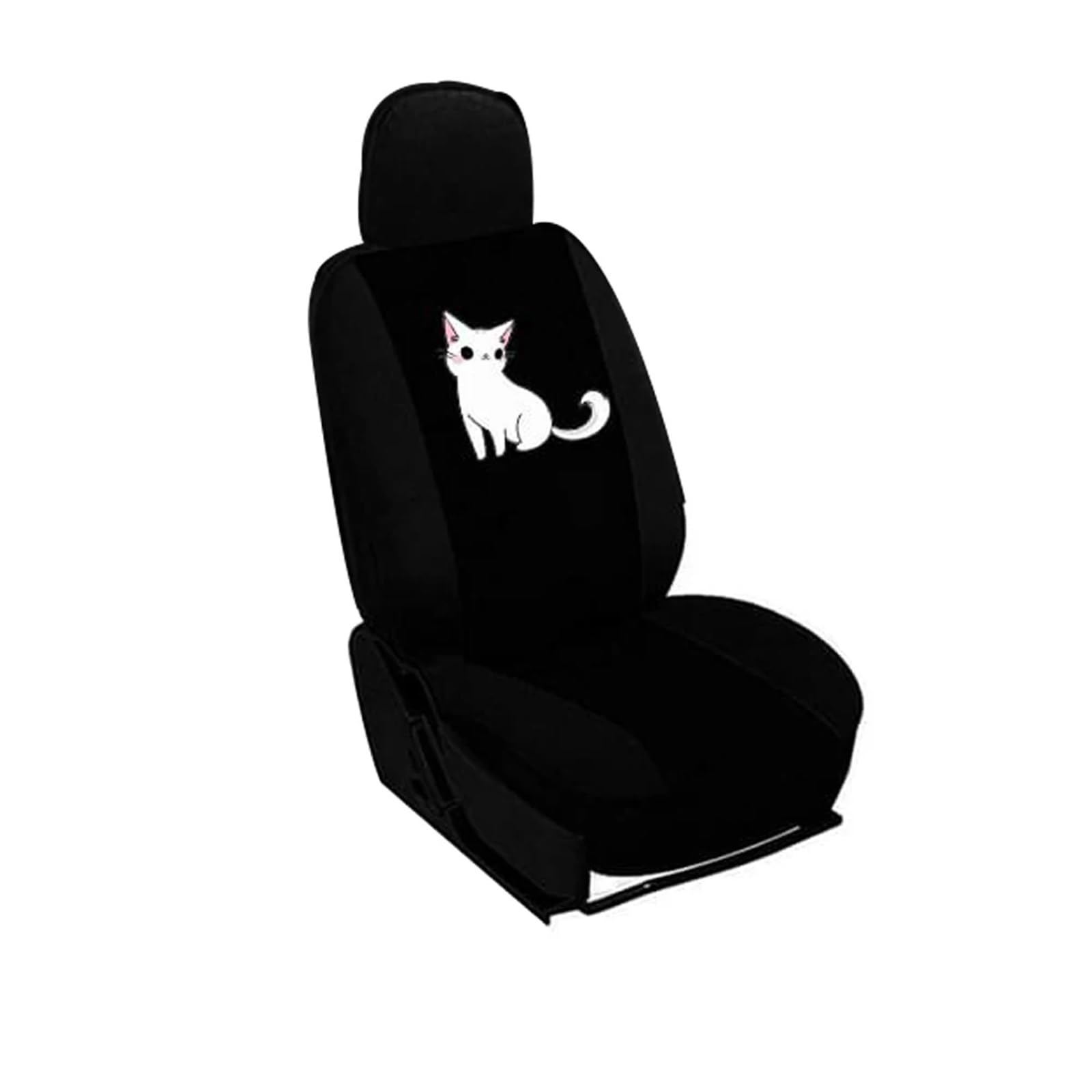 LIZHAYG Universal SitzbezüGe FüR Auto Niedliche Katze Bedruckte Universal-Sitzbezüge for die Vorderseite des Autos/vollständiger Autositzbezug 2/4/9 Stück Autositzschutzbezüge(Black (1 Font seat)) von LIZHAYG