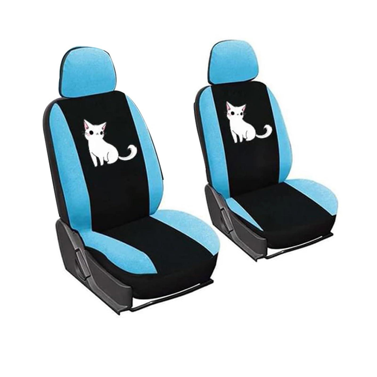 LIZHAYG Universal SitzbezüGe FüR Auto Niedliche Katze Bedruckte Universal-Sitzbezüge for die Vorderseite des Autos/vollständiger Autositzbezug 2/4/9 Stück Autositzschutzbezüge(Blue (2 Font seat)) von LIZHAYG