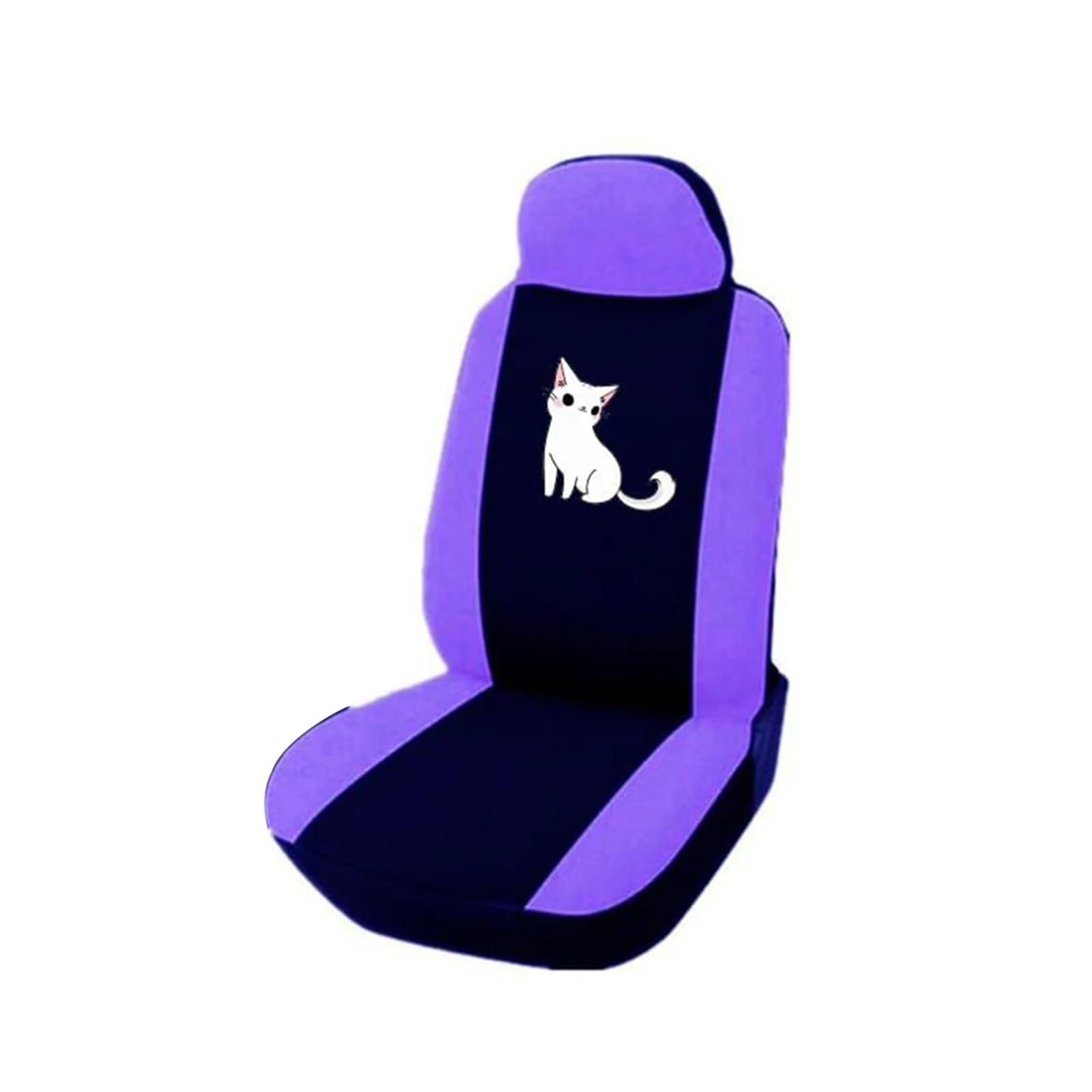 LIZHAYG Universal SitzbezüGe FüR Auto Niedliche Katze Bedruckte Universal-Sitzbezüge for die Vorderseite des Autos/vollständiger Autositzbezug 2/4/9 Stück Autositzschutzbezüge(Purple(1 Font seat)) von LIZHAYG