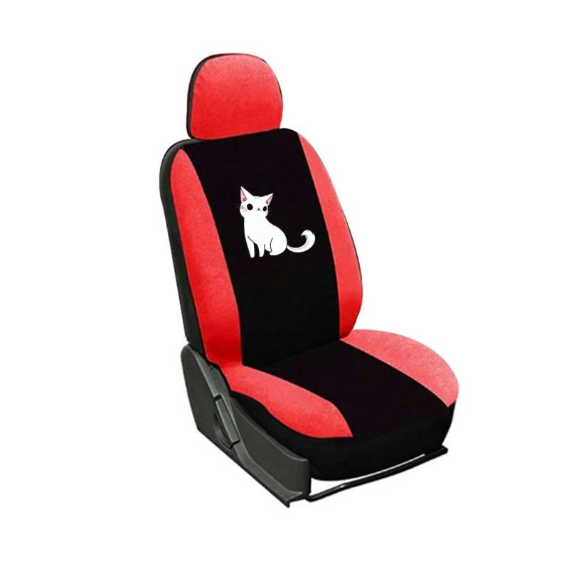 LIZHAYG Universal SitzbezüGe FüR Auto Niedliche Katze Bedruckte Universal-Sitzbezüge for die Vorderseite des Autos/vollständiger Autositzbezug 2/4/9 Stück Autositzschutzbezüge(Red (1 Font seat)) von LIZHAYG