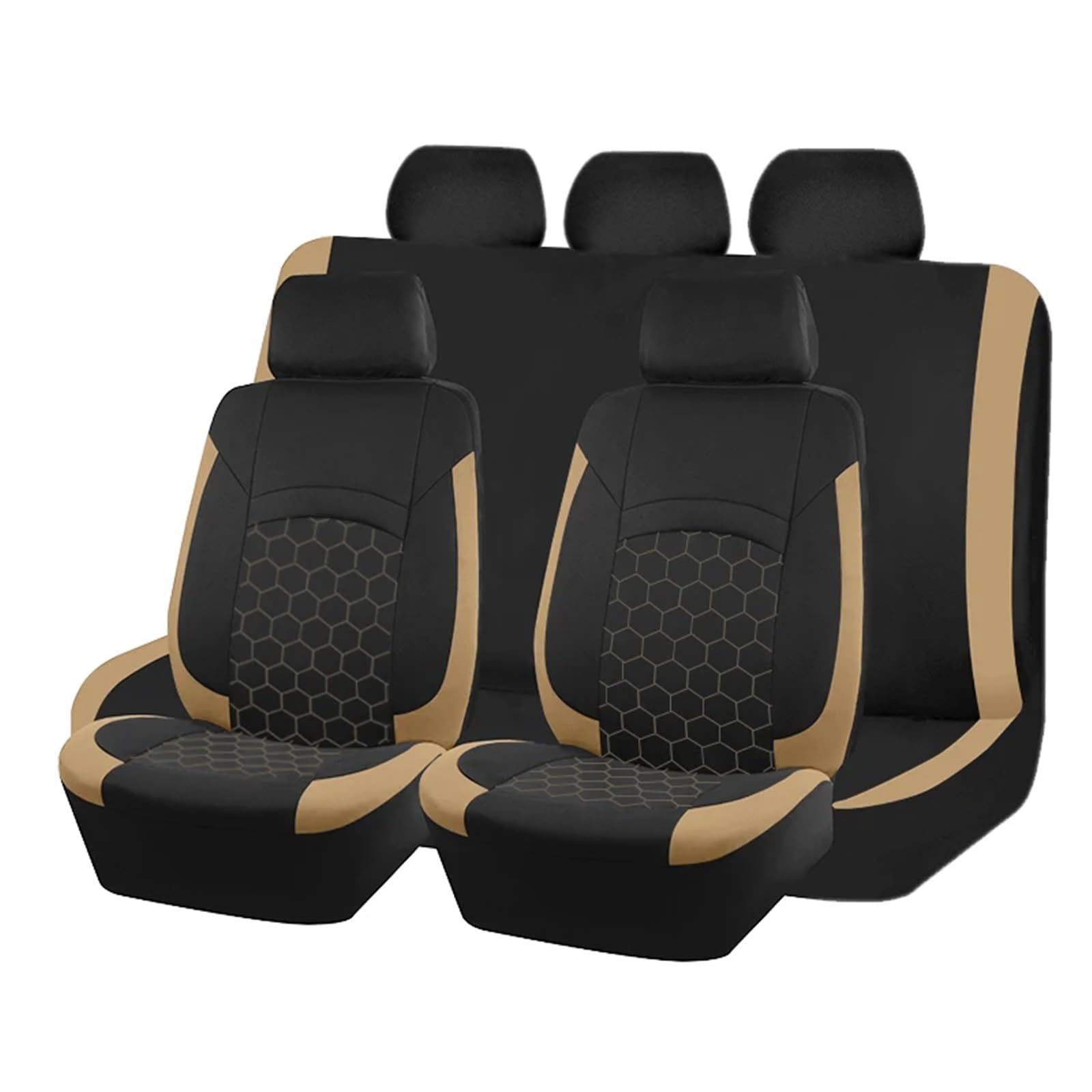 LIZHAYG Universal SitzbezüGe FüR Auto Universeller Autositzbezug mit Fußball-Muster, Autozubehör, Innenausstattung, passend for die meisten Autos, SUV, LKW, Van, Airbag-kompatibel(Beige) von LIZHAYG