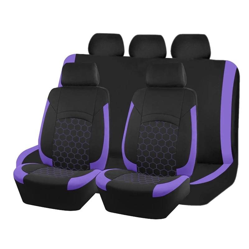 LIZHAYG Universal SitzbezüGe FüR Auto Universeller Autositzbezug mit Fußball-Muster, Autozubehör, Innenausstattung, passend for die meisten Autos, SUV, LKW, Van, Airbag-kompatibel(Purple) von LIZHAYG