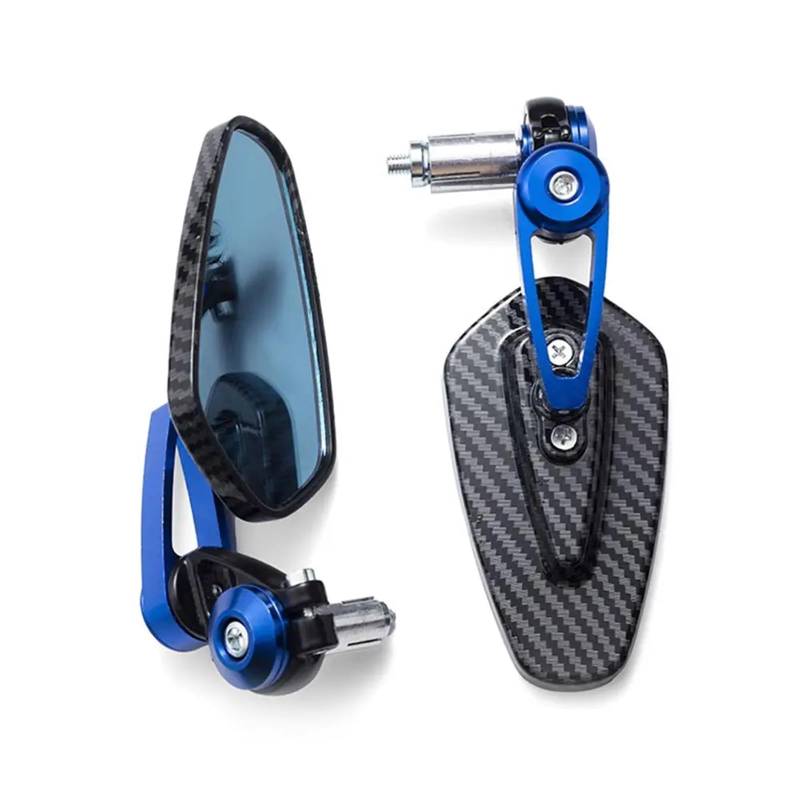 Motorrad Spiegel Motorrad-Rückspiegel, Carbon-Faser-Muster, Lenkerspiegel, modifizierter umgekehrter Rückspiegel, Motorradzubehör(Blue) von LIZHAYG