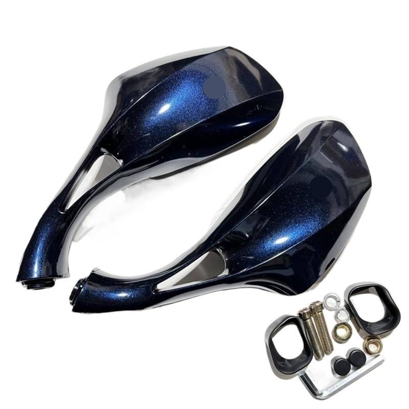 Motorrad Spiegel Seitenspiegel mit 8-mm-Gewinde for Elektroroller-Fahrrad 50 cc, 125 cc, 150 cc, 250 cc, modifizierte Rückspiegel, Universalmodell(Deep Blue) von LIZHAYG