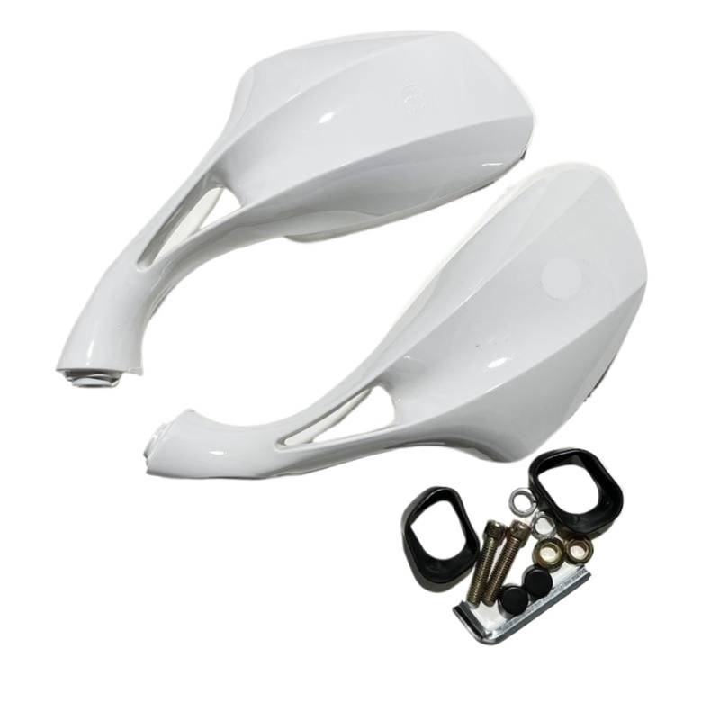 Motorrad Spiegel Seitenspiegel mit 8-mm-Gewinde for Elektroroller-Fahrrad 50 cc, 125 cc, 150 cc, 250 cc, modifizierte Rückspiegel, Universalmodell(White) von LIZHAYG