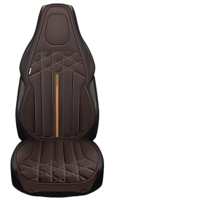 Universal SitzbezüGe FüR Auto Atmungsaktiver Autositzbezug aus weichem Wildleder, rutschfestes Schutzsitzkissen, universelles Zubehör for die Unterstützung des Fahrersitzes, Ziermatte(B-Coffee 1PC) von LIZHAYG