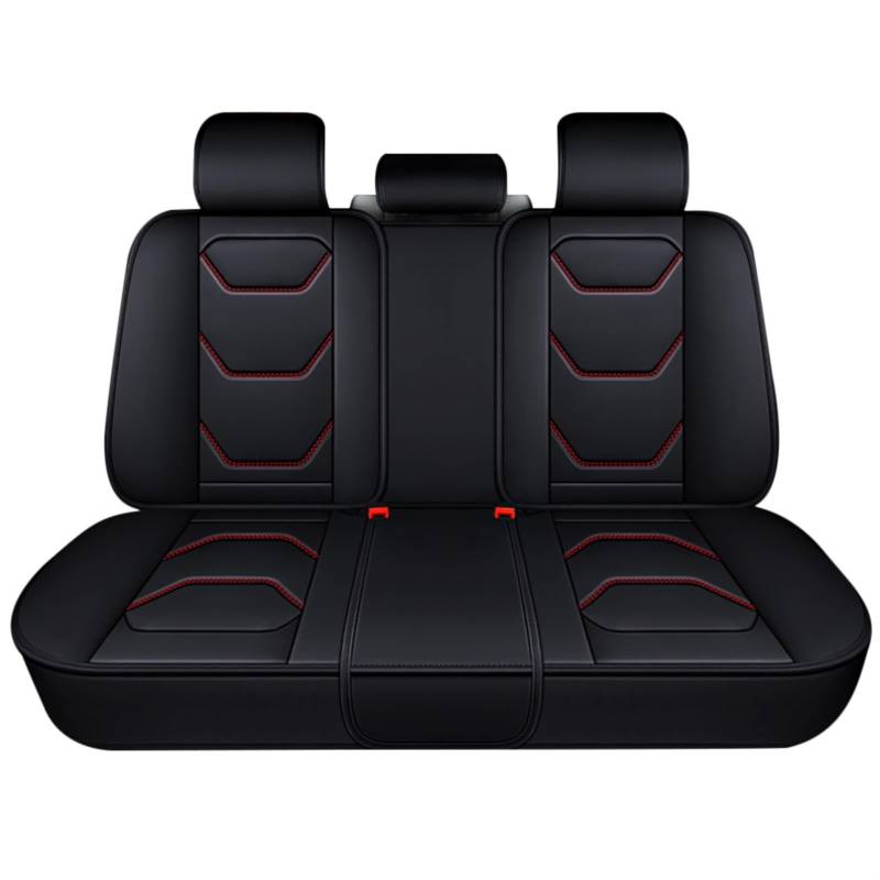 Universal SitzbezüGe FüR Auto Universal 1PCS Auto Sitz Abdeckung PU Leder Auto Sitz Matte Protetor Abdeckungen Vorne Hinten Zurück Sitzkissen Auto Innen zubehör(Black Rear) von LIZHAYG